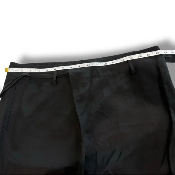 Nili Lotan Slouchy Crop Wrap Tie Belt Linen Blend Pants Trousers Black Sz‎ 6 - Picture 7 of 10